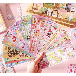 SET TIRA STICKERS KAWAII 