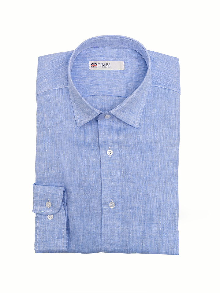 CAMISA BRIGHTON CELESTE DE LINO 1