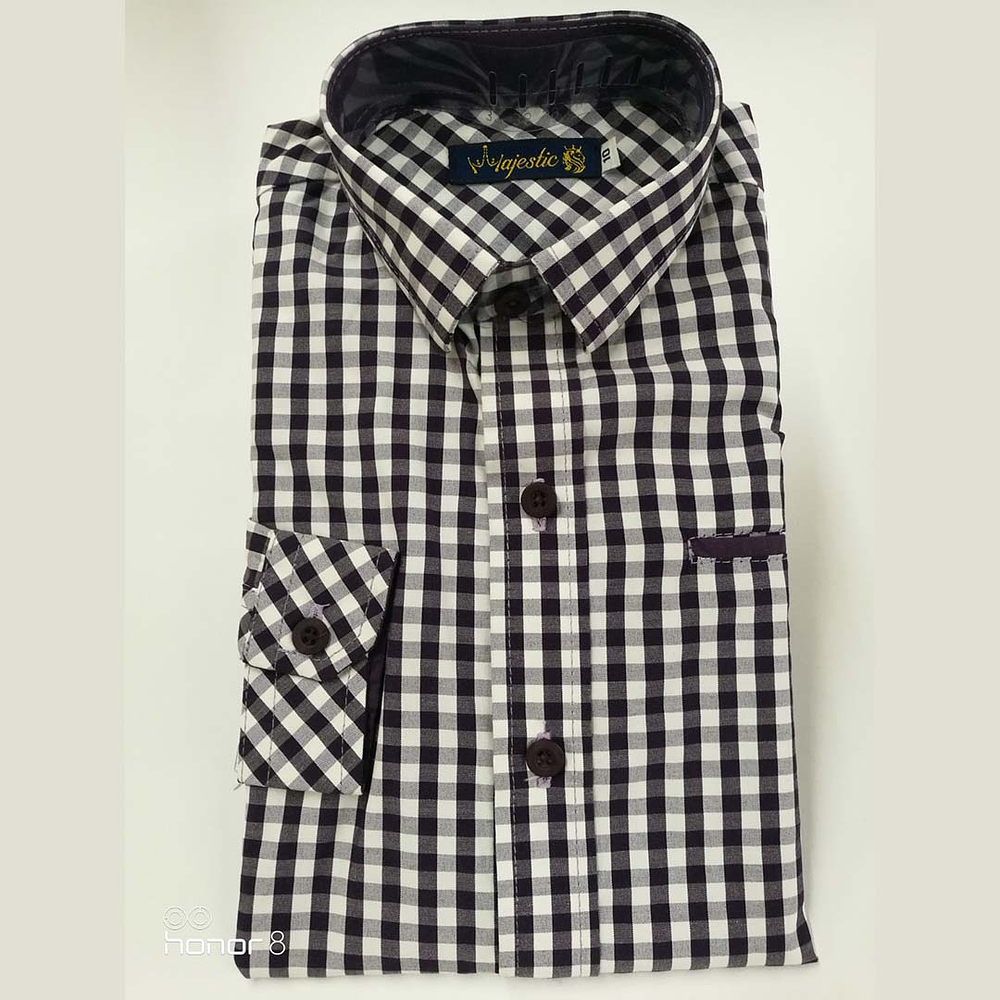 Camisa Slim Cuadros Uva                                                                                          Ref: 23005