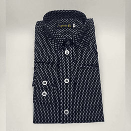 Camisa Slim Casual Azul Oscuro                                                                              Ref: 23023