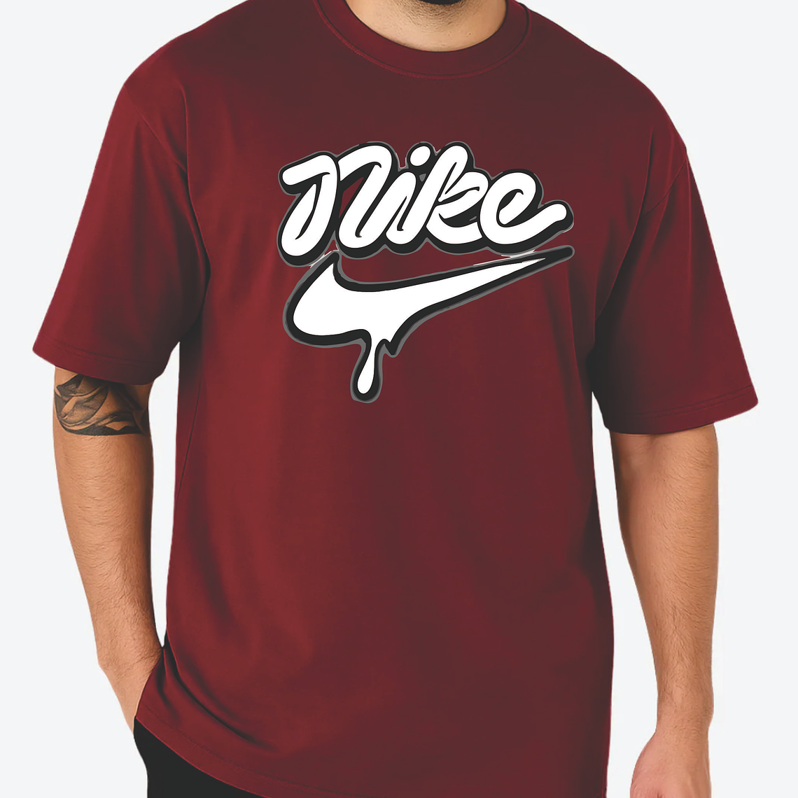 Camiseta T-Shirt - algodon 100% - Nike - vinotinto - Talla S 1