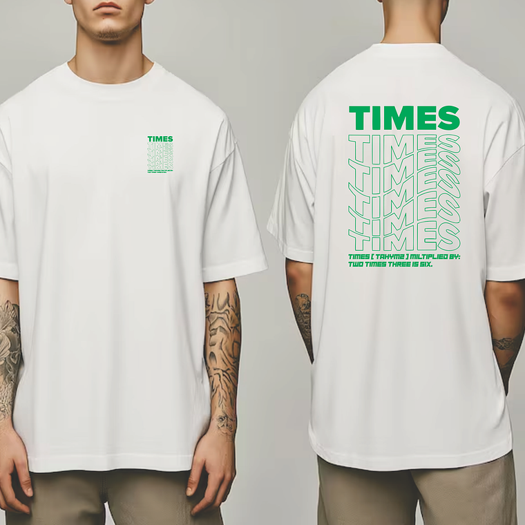 Camiseta premium OVERSIZE (ALTO GRAMAJE 270g) - TIMES - blanca - talla L 1