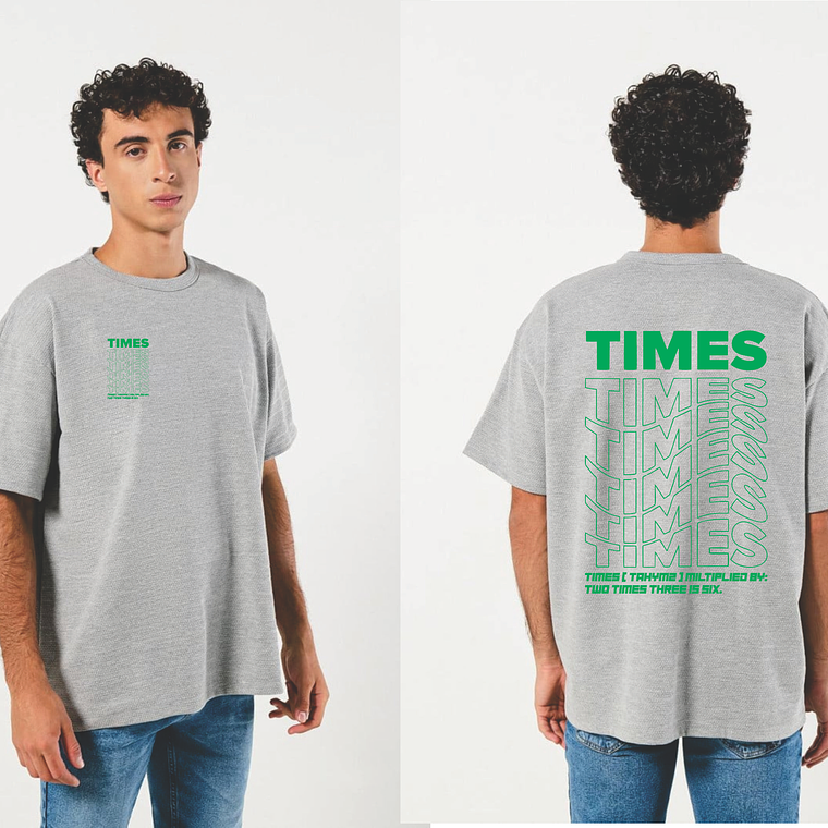 Camiseta premium OVERSIZE (ALTO GRAMAJE 270g) - Times - gris jaspe - talla L 1