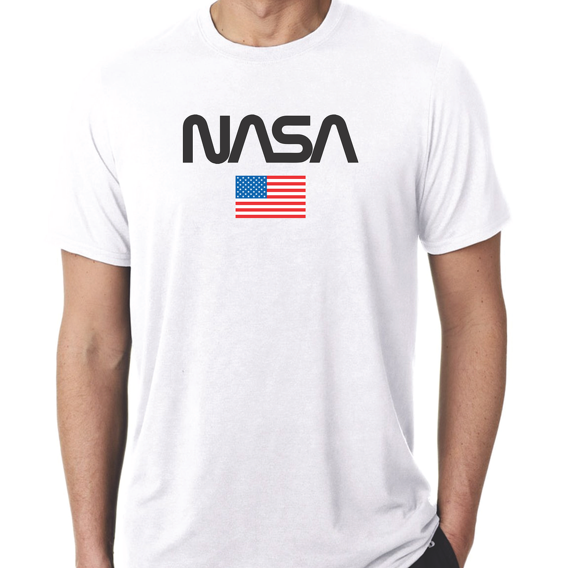 Camiseta T-Shirt - algodon 100% -  NASA - blanca - Talla L 1