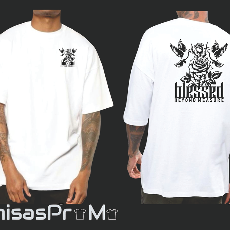 Camiseta premium OVERSIZE (ALTO GRAMAJE 270g) - blanca - talla L 1