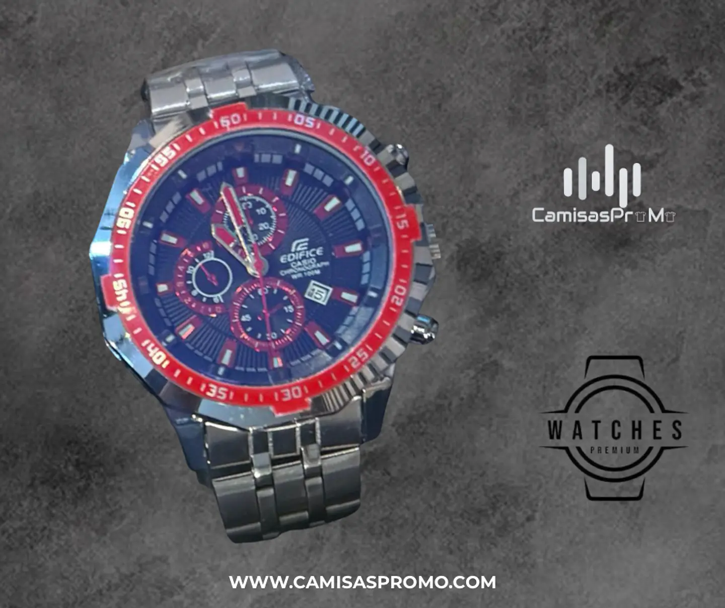 Reloj Edifice rojo con plateado - hombre  1