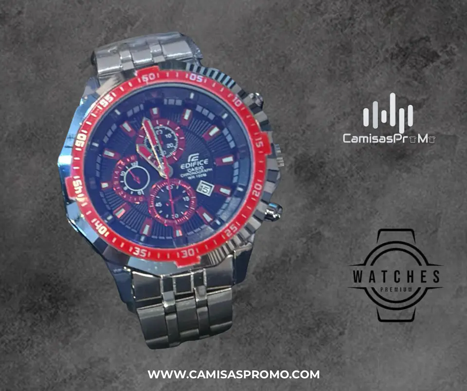 Reloj Edifice rojo con plateado - hombre  1