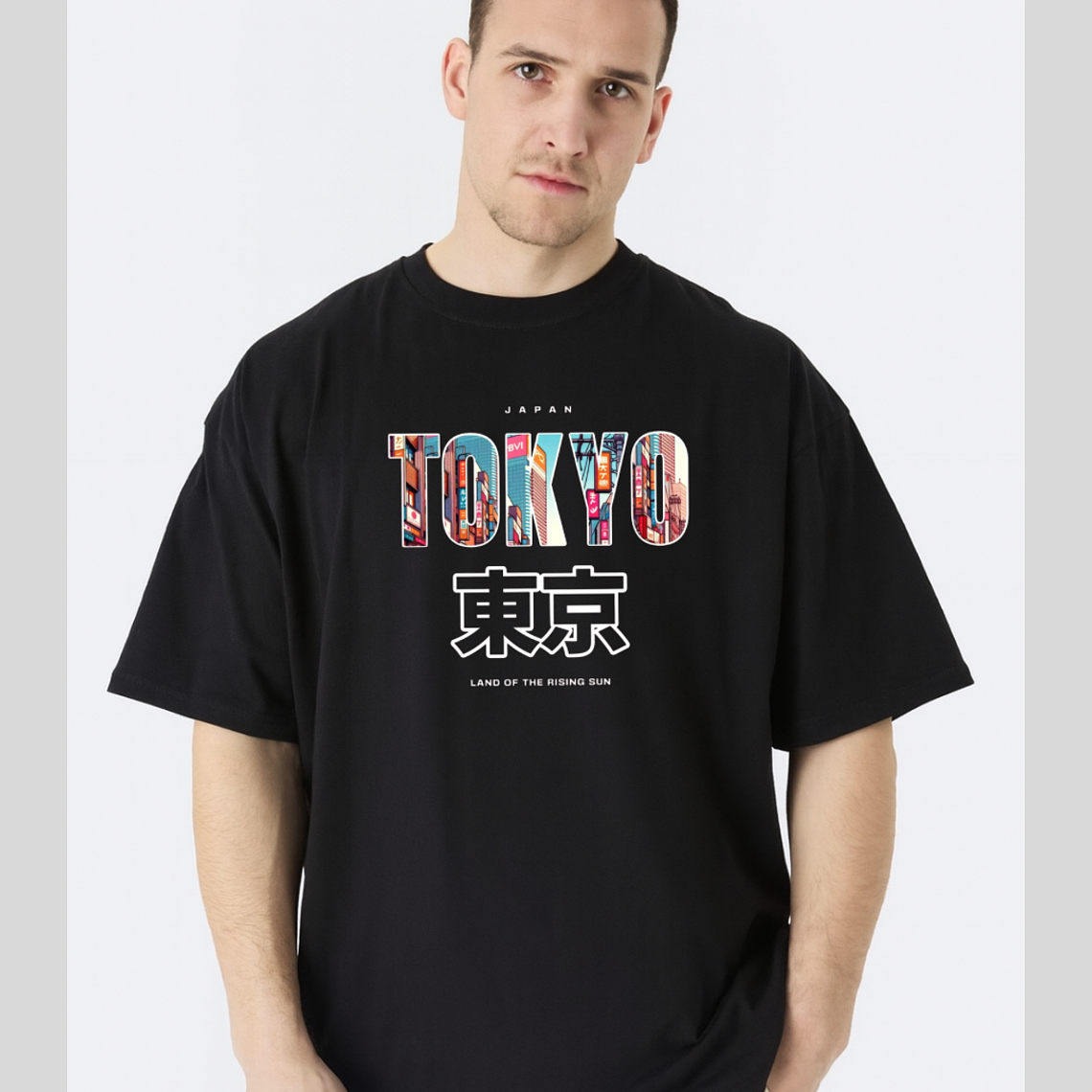 camiseta oversize premium - ALTO GRAMAJE - negra 1