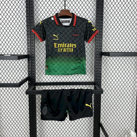 AC Milan - Kit de Criança Quarta Camisola Preta 24/25