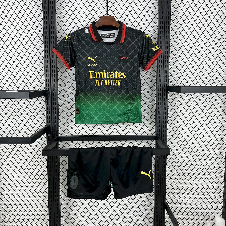 AC Milan - Kit de Criança Quarta Camisola Preta 24/25 1