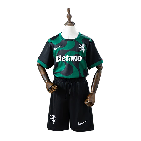 Sporting CP - Kit de Criança Alternativo Preto e Verde 25/26