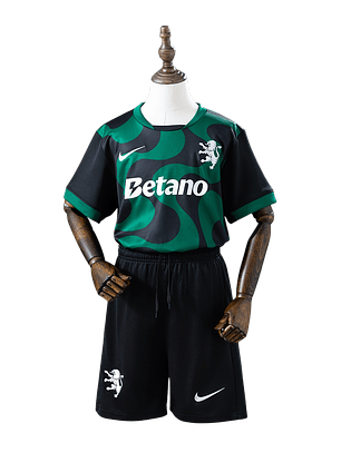 Sporting CP - Kit de Criança Alternativo Preto e Verde 25/26