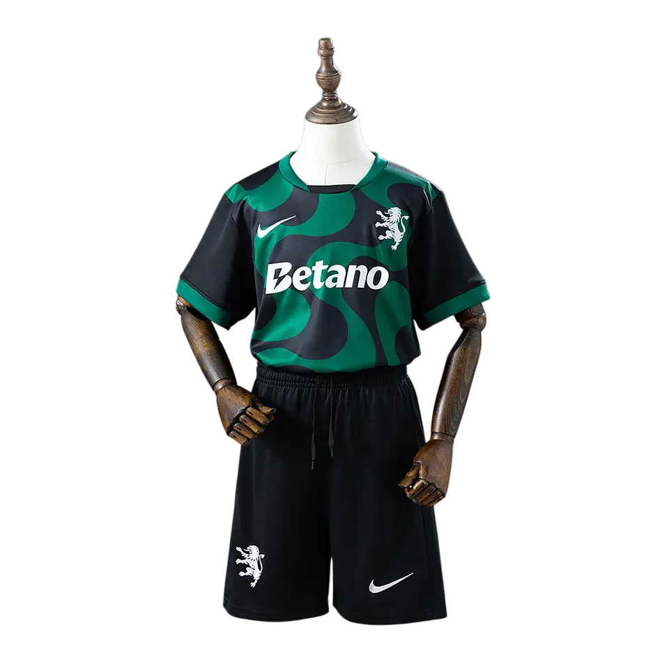 Sporting CP - Kit de Criança Alternativo Preto e Verde 25/26 1