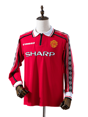 Manchester United - Camisola Principal 98/99 Retro Manga Comprida