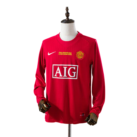 Manchester United - Camisola Principal 07/08 Retro Final UCL Manga Comprida