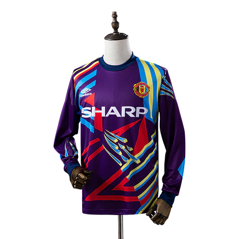 Manchester United - Camisola Guarda Redes Roxa 92/94 Retro Manga Comprida