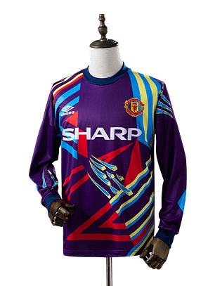 Manchester United - Camisola Guarda Redes Roxa 92/94 Retro Manga Comprida
