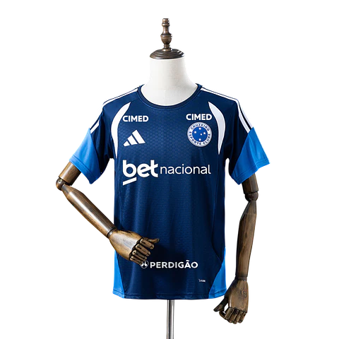 Cruzeiro - Camisola Azul Escuro de Treino 2026 - Com Patrocínios