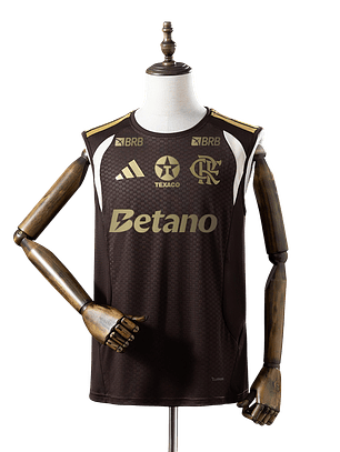 Flamengo - Manga Cava Castanha de Treino 2026 - Com Patrocínios