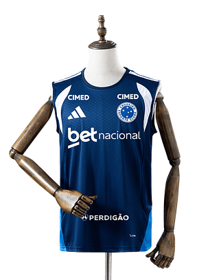 Cruzeiro - Manga Cava Azul Escuro de Treino 2026 - Com Patrocínios