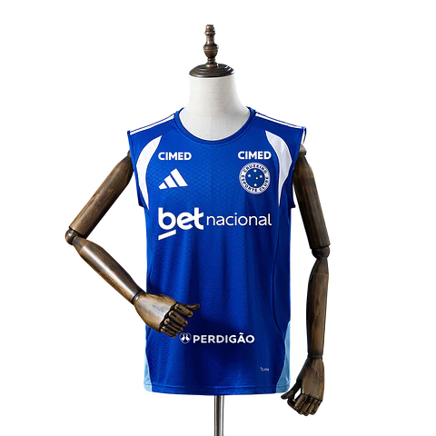 Cruzeiro - Manga Cava Azul de Treino 2026 - Com Patrocínios