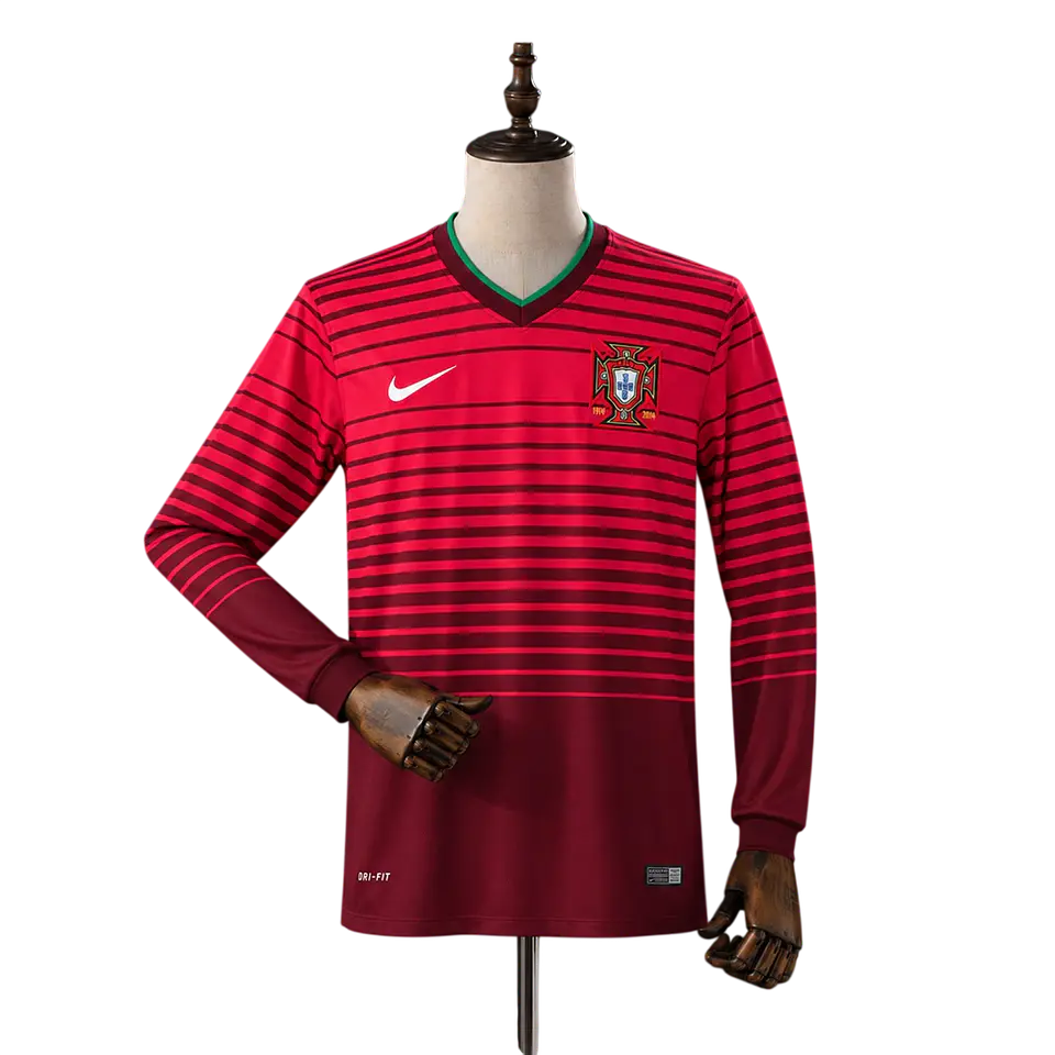 Portugal - Camisola Principal 2014 Retro Manga Comprida 1