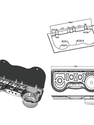 COCINA A GAS CON GRIFO Y DRENAJE