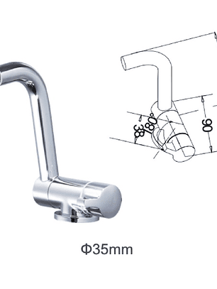 GRIFO BATIENTE DE AGUA CALIENTE Y FRÍA