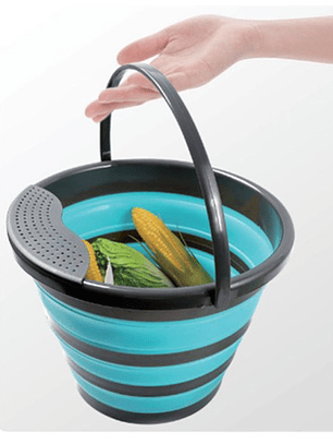 BALDE COLAPSABLE CON COLADOR GRANDE