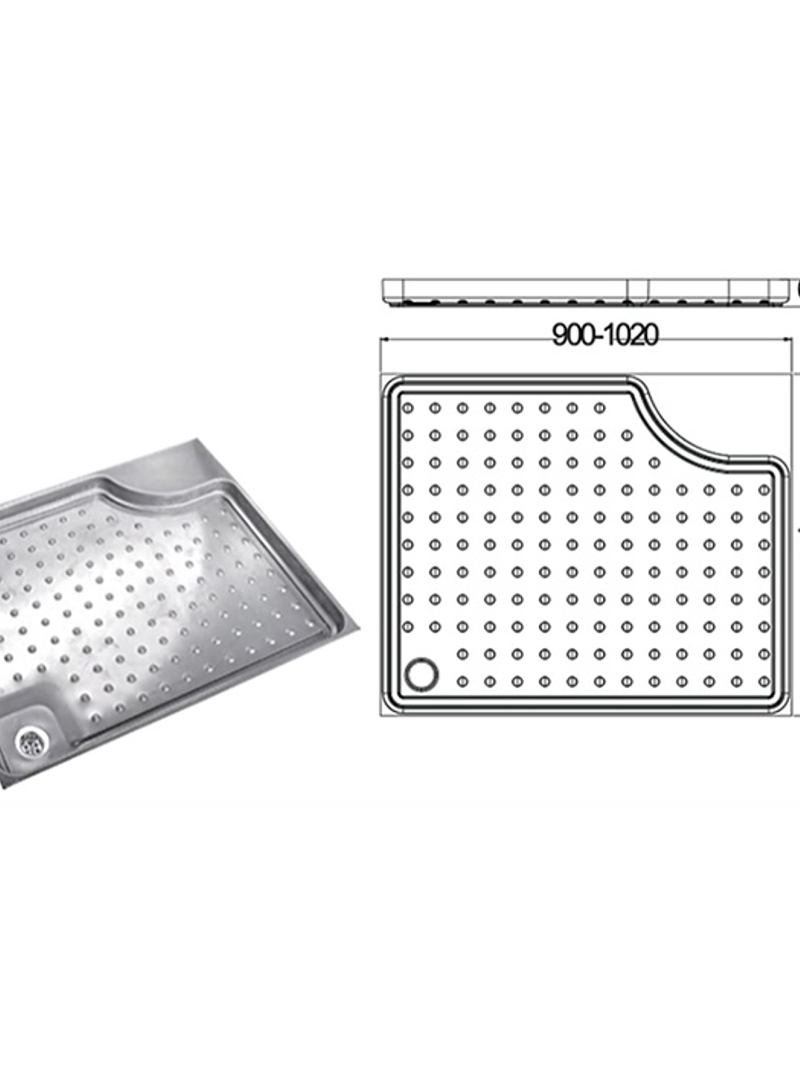 PLATO DE DUCHA ACERO INOXIDABLE 1