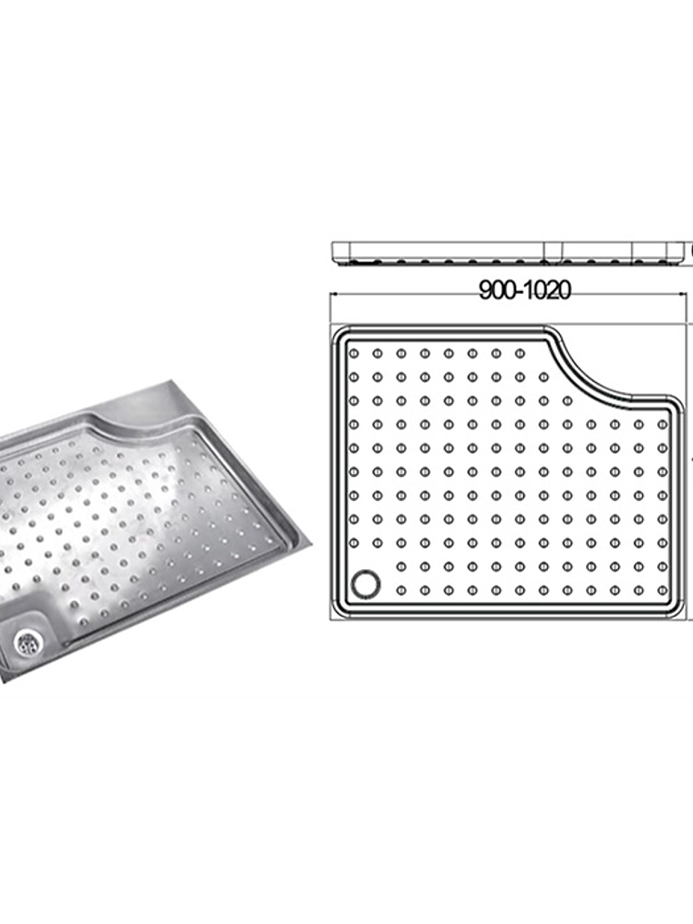 PLATO DE DUCHA ACERO INOXIDABLE 1
