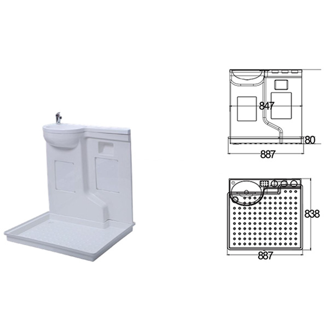 SHOWER FURNITURE WITH WALL-MOUNTED SINK 1