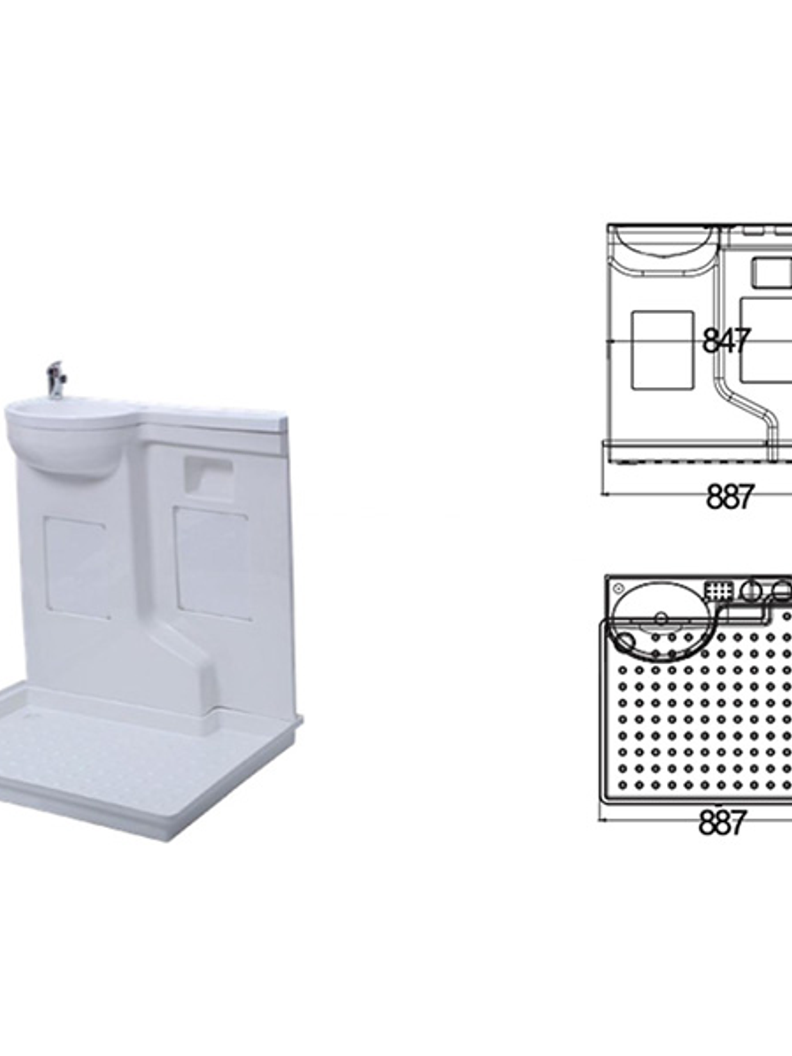 MUEBLE DE DUCHA CON LAVAMANOS DE PARED 1