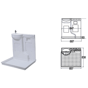 MUEBLE DE DUCHA CON LAVAMANOS DE PARED