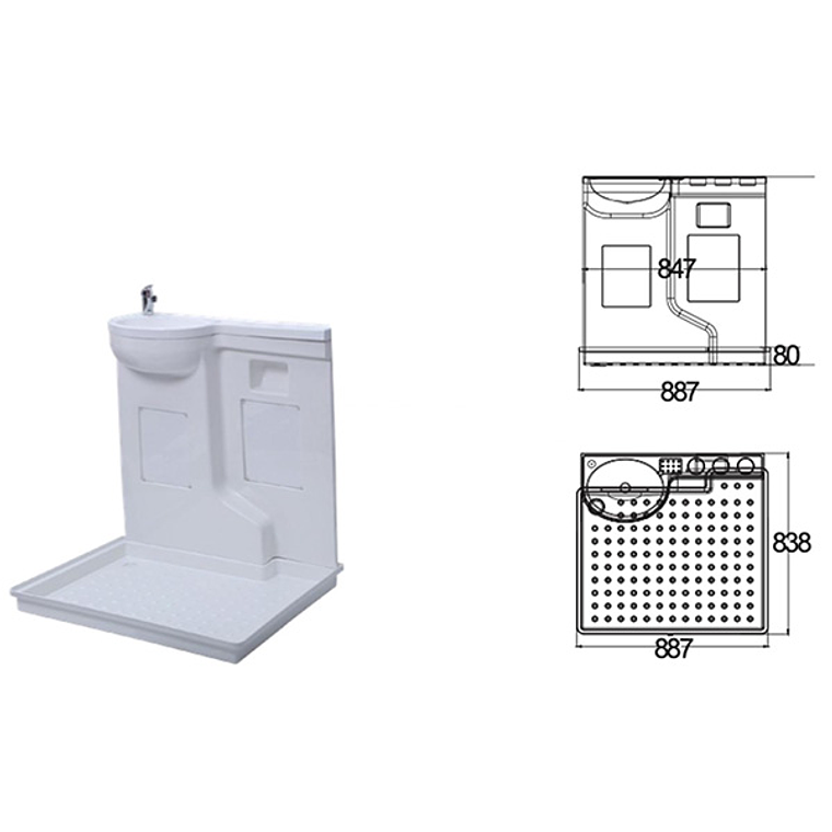 SHOWER FURNITURE WITH WALL-MOUNTED SINK 1