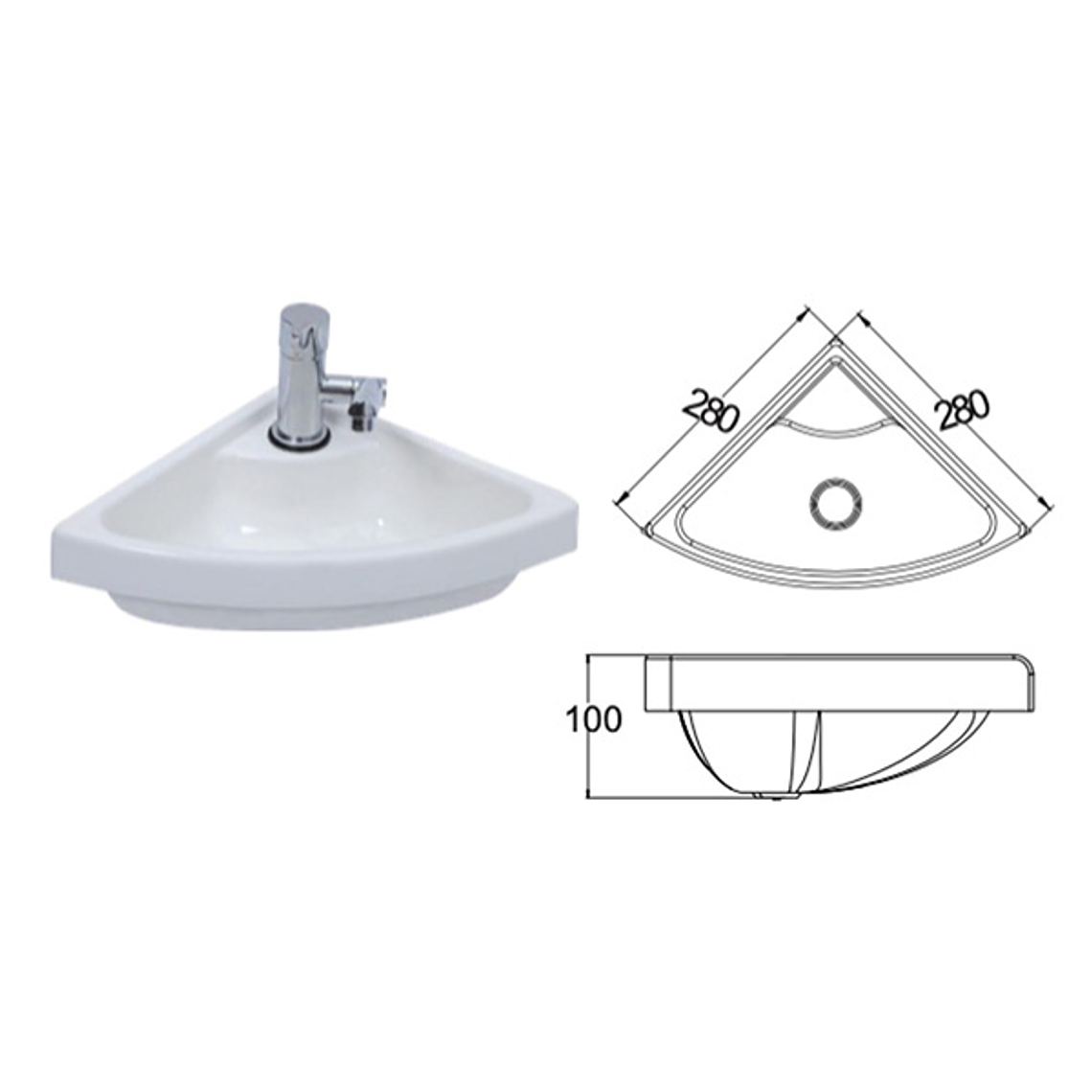 ACRYLIC CORNER SINK 1