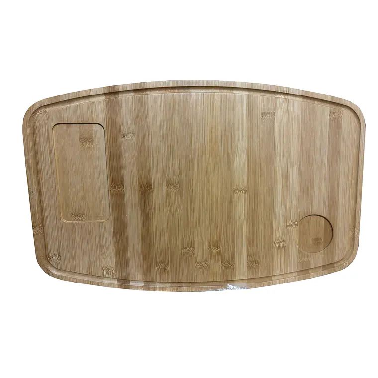 Mesa plegable en L de bambú con soporte 2