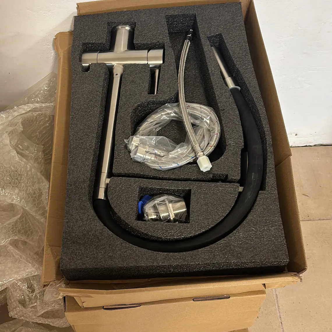 Grifo Llave Monomando Lavaplatos Flexible cromado 2