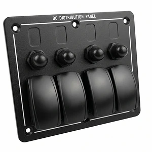 Panel de Interruptores y Distribución DC de 4 Canales (12V/24V)