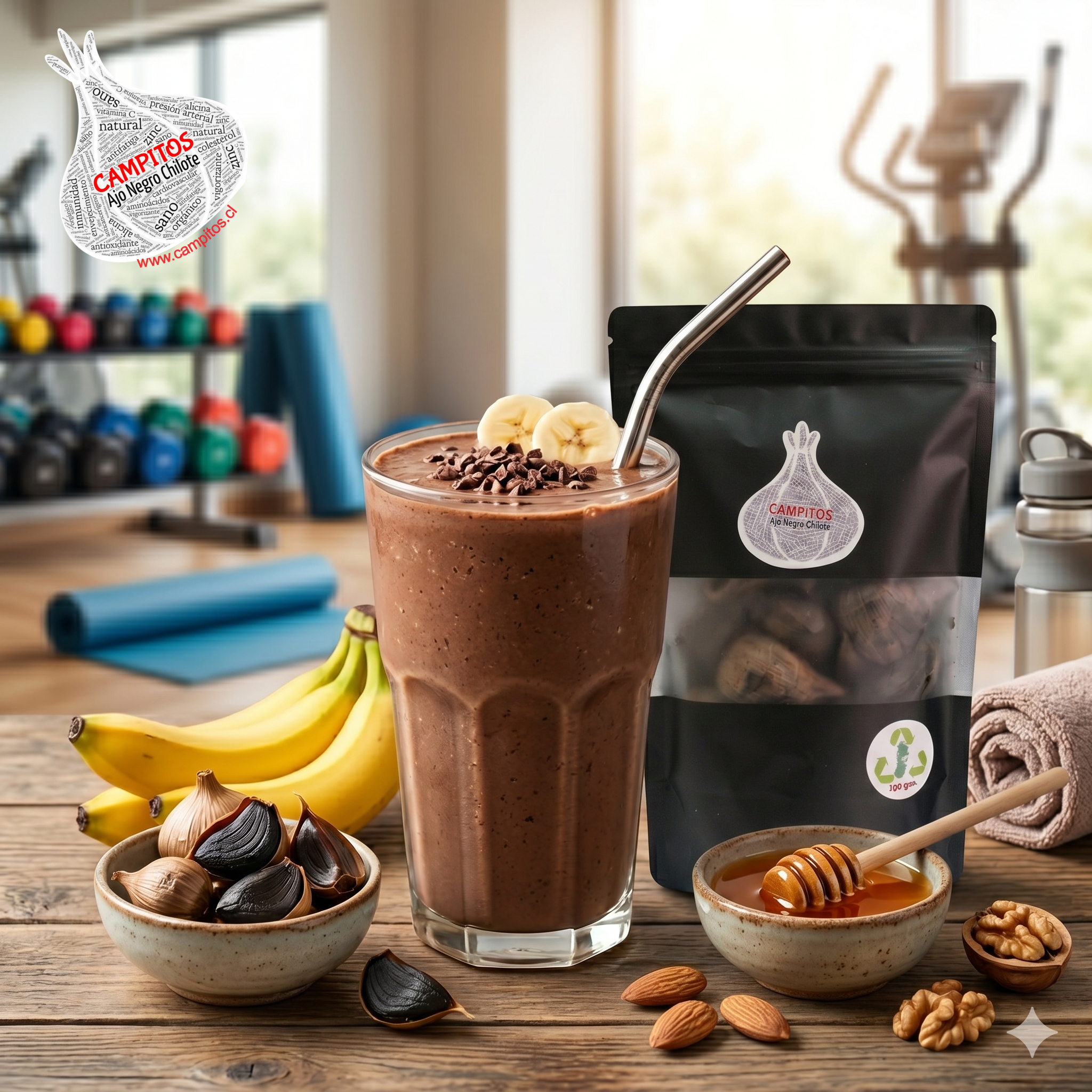 🥤 Batido energético con Campitos ajo negro chilote