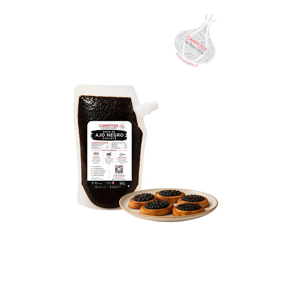 Pata de ajo negro chilote 200 grs. 1