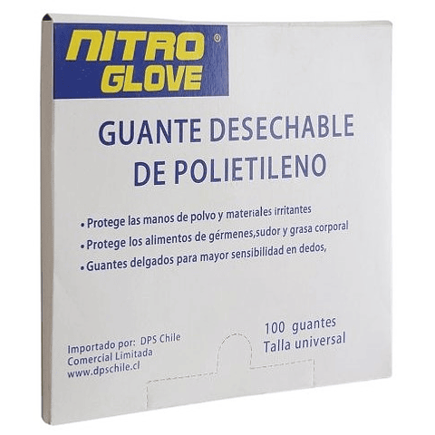 Guante Polietileno Talla Única Nitro Glove Caja 100 unidades