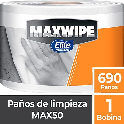 40973 Paño de Limpieza Maxwipe MAX50 Multiuso Suciedad Liviana Bobina 690 Paños