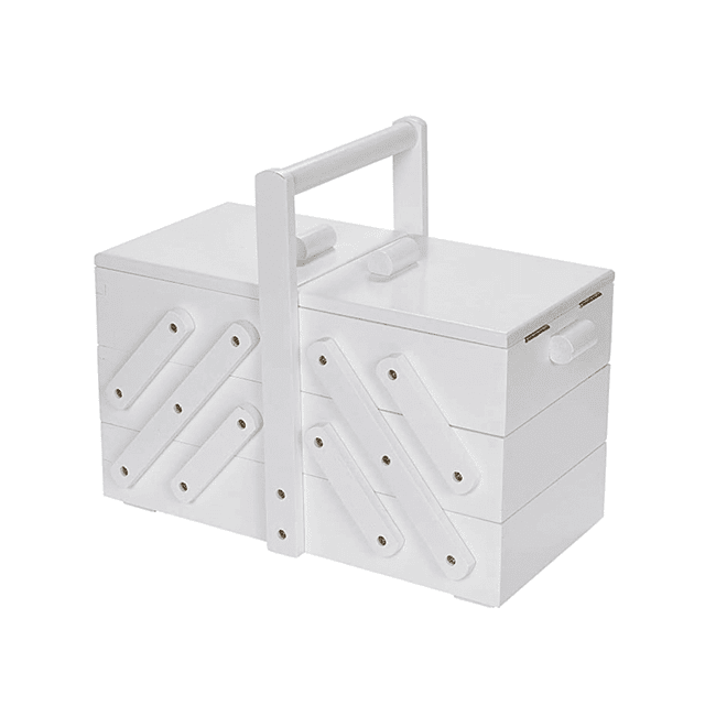 Caja de costura madera blanco 3 niveles Prym