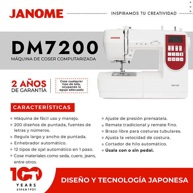Máquina de Coser DM7200 Janome