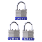 3 Candados con la Misma Llave 40mm Odis Laminados 1