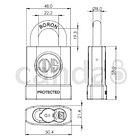 Candado de Alta Seguridad para Puertas 48mm M40 Odis 2