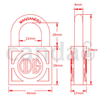 Candado Odis 345 45mm estándar  2