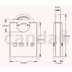 Candado Odis 250 50mm con hombros 2