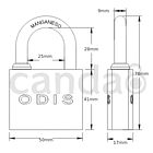 Candado Odis 150 50mm 2